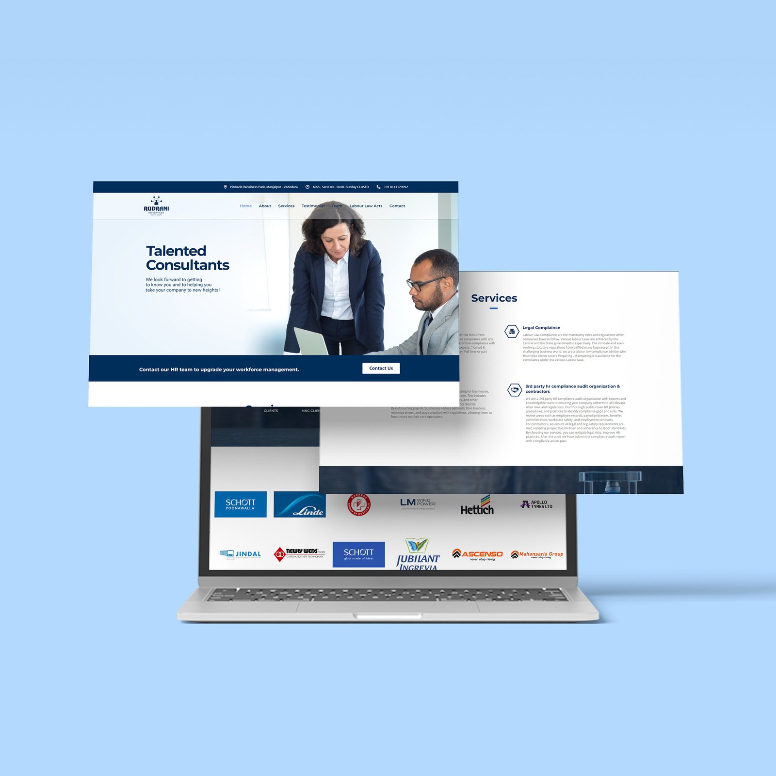 Modern web design for Rudrani Healthcare, tailored for the healthcare industry with a focus on accessibility and ease of use.