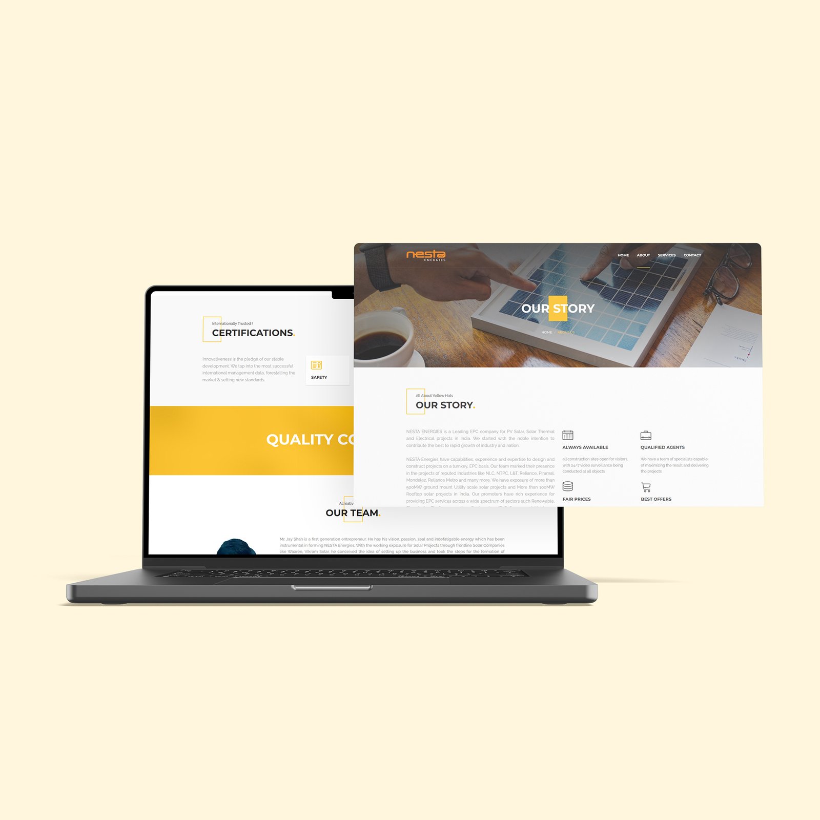 A modern website design illustrating the optimal use of a WordPress theme for Nesta Energies, focused on healthcare solutions.